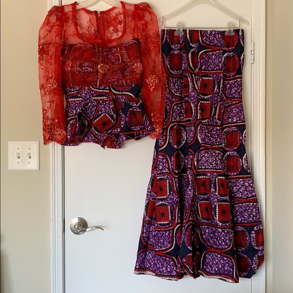 African Kente two piece outfit